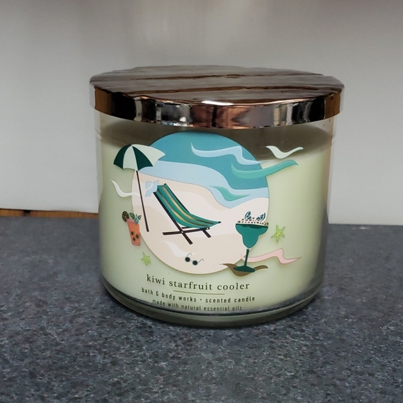 NEW BBW 3 WICK CANDLE KIWI STARFRUIT COOLER